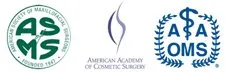American Society of Maxillofacial Surgeons, American Academy of Cosmetic Surgery and American Association of Oral and Maxillofacial Surgeons logos